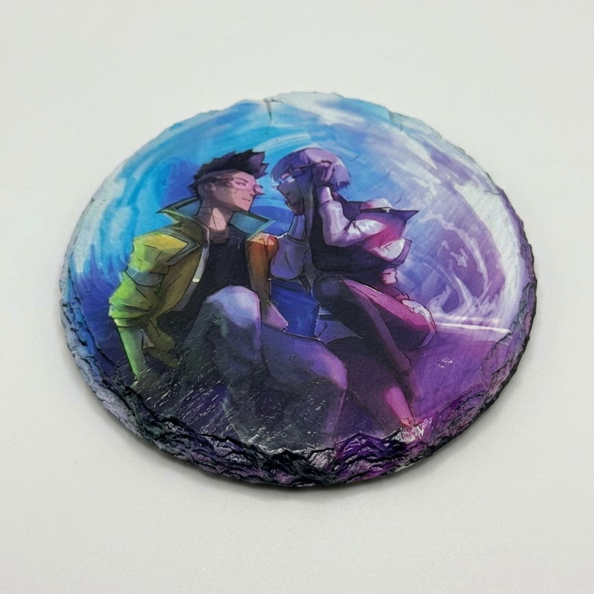 Edgerunners Cyberpunk Moon - Textured Slate Coaster